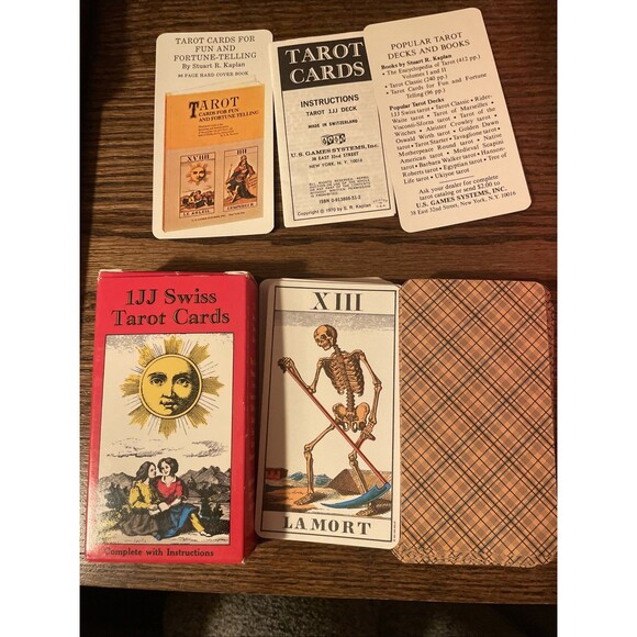 1JJ Swiss Tarot Cards 78 Card Tarot Deck & Guidebook USED, Switzerland - Picture 1 of 12